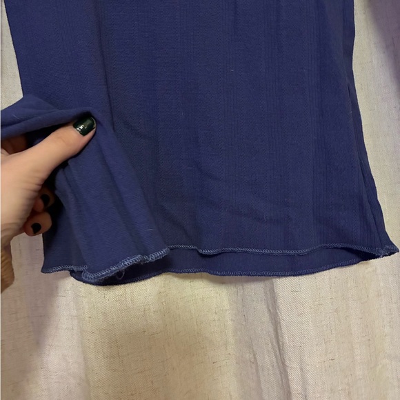 Organic Basics Blue Long Sleeve Top - Picture 2 of 5